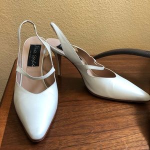 Ernesto Esposito cream leather slingback pumps, Italy, 8
